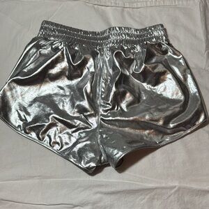Metallic silver shorts